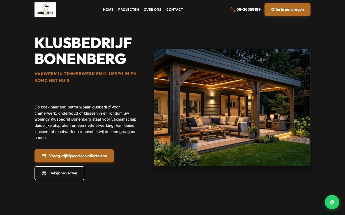 Homepage van Klusbedrijf Bonenberg