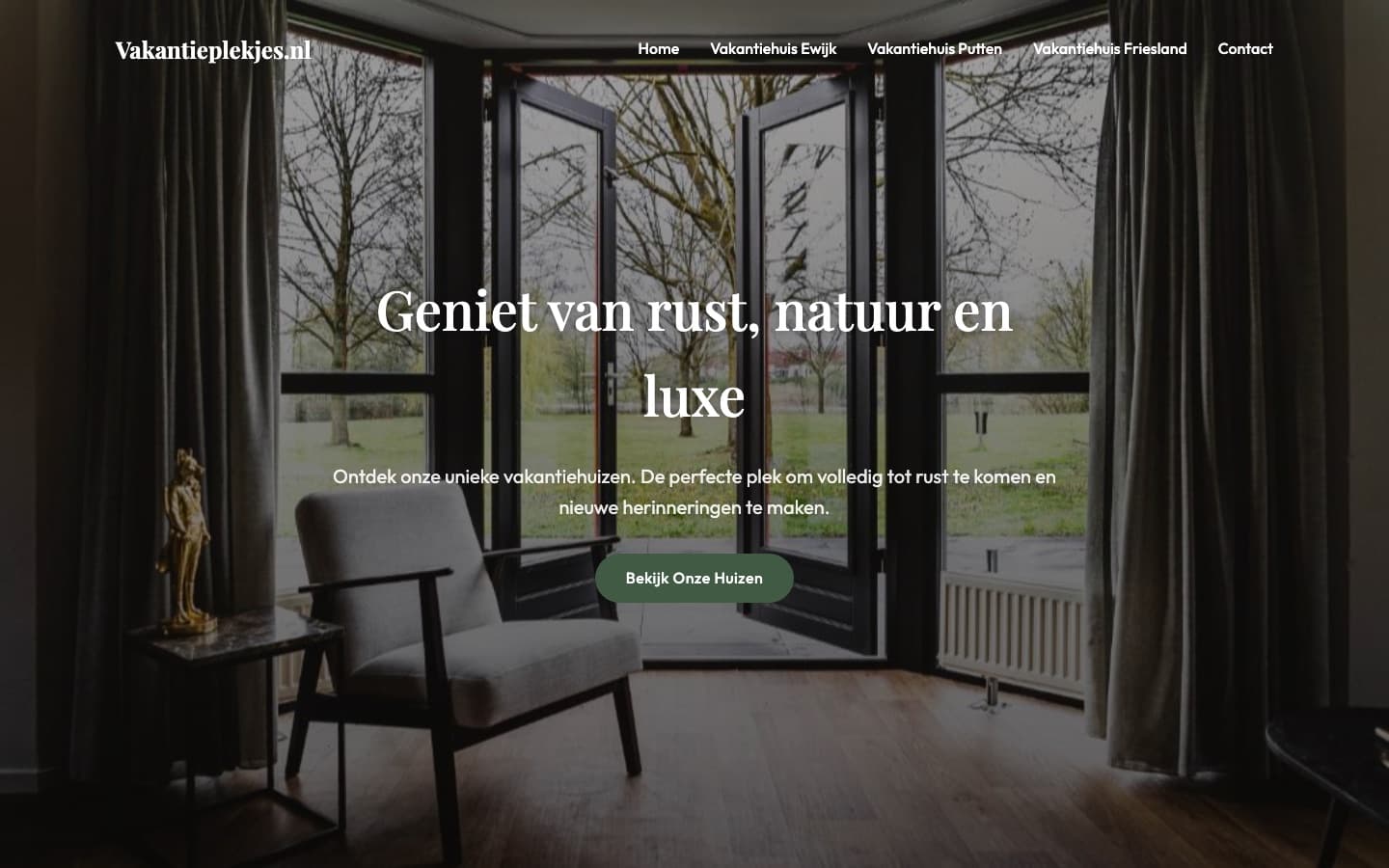 Homepage van Vakantieplekjes.nl