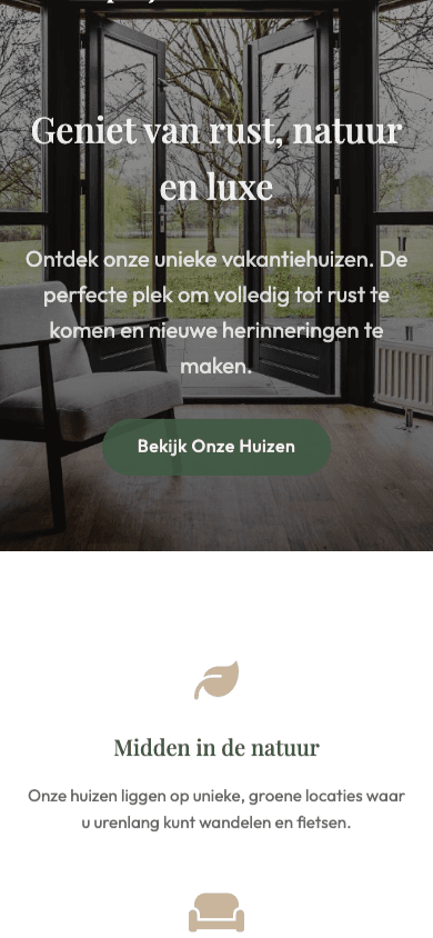 Website van Vakantieplekjes.nl op iPhone